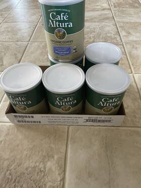 Caf33478 Cafe Altura 6 Pc Organic Coffee Regular Roast Decaf 12 Oz Caffeine-free