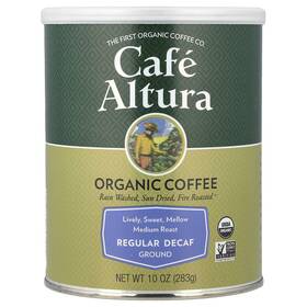 Cafe Altura Caf39478 Organic Coffee Ground Medium Roast Regular Decaf 10 Oz 283 G