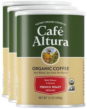 Zqb-18988 Cafe Altura Ground Organic Coffee French Roast 12 Oz Can Pack Of 3
