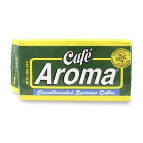 Cafe Aroma 034027816733 Caf Decaf Dark Roast Espresso Coffee 8.8oz Vacuum Sealed
