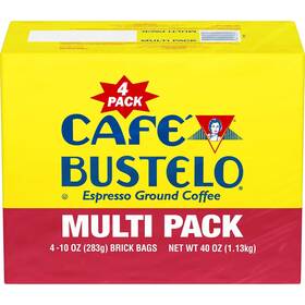 Cafe Bustello 078000016130 Cafeft Espresso Ground Coffee Bricks 4-pack 10 Oz Each 40 Total