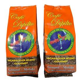Cafe Dipilto 690975990255 De Sombra Shade Grown Coffee Nicaraguan Blend Gourmet Ground 14 Oz - 2 Pack