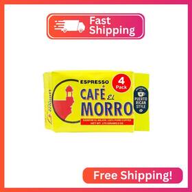 6oz-4pk-mor Cafe El Morro Caf Dark Roast Espresso Ground Coffee Bulk Authentic Puerto R