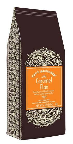 Cafe Mexicano 024515310386 6 Pack - Coffee Caramel Flan Flavored 100% Arabica Ground 12oz