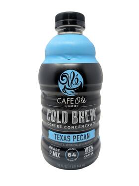 Cafe Ole 041220310432 By Heb Texas Pecan Cold Brew Coffee Concentrate 32 Ounce Plastic Bottle