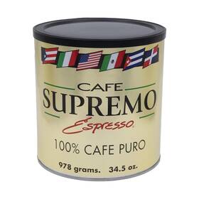 Cafe Supremo Espresso 070594401125 Coffee Dark Roast 100% Ground With A