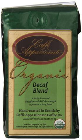 Caffe Appassionato 760910037106 Organic Decaf Blend Ground Coffee 12-ounce Bag Pack Of 3