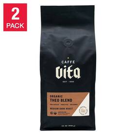 Caffe Vita 629722565323 Coffee Theo Blend Whole Bean Medium-dark Roast 2 Lb. Bags 2-pack
