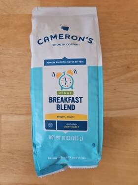 Cameron 010668075432 Camerons Decaf Breakfast Blend Coffee Ground Light Roast 10 Oz Bag
