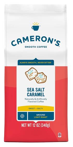 Pp-grce20025 Cameron Coffee Camerons Roasted Ground Bag Flavored Sea Salt Caramel 12 Ounce
