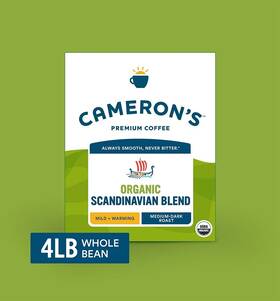 Cameron S 010668200469 Camerons Smooth Coffee Organic Scandinavian Blend Whole Bean 4lbs