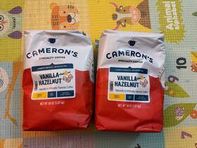 Cameron S 010668204047 Lot Of 2 Camerons Coffee Vanilla Hazelnut Light Roast Ground 38oz 76oz