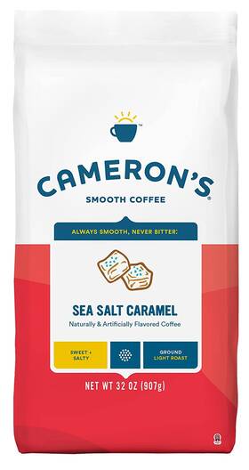 Camerons Coffee 445034580570 Roasted Ground Bag Flavored Sea Salt Caramel 32 Ounce