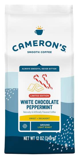 58069 Camerons Coffee Holiday Roasted Ground Bag Flavored White Chocolate Pe