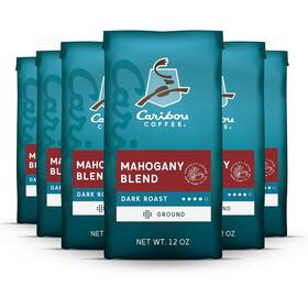 Caribou Coffee 629722739885 Mahogany Blend Dark Roast Ground Arabica 12 Oz 6 Bags