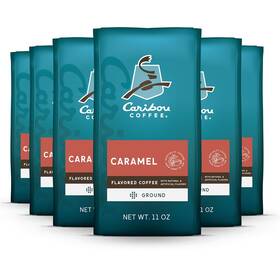 Caribou Coffee 705353535536 Medium Roast Ground Caramel Flavored 6 Bags