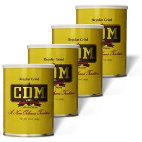 0111136 Cdm Ground Coffee And Chicory Regular Grind 13oz Can 4-pack