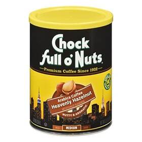 Chock Full O Nuts 071038013997 Heavenly Hazelnut Ground Coffee 10.2 Oz. Can Arabica Co