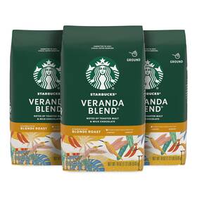 Coffee 313041087061 Ground Blonde Roast Veranda Blend 100% Arabica 3 Bags 18 Oz