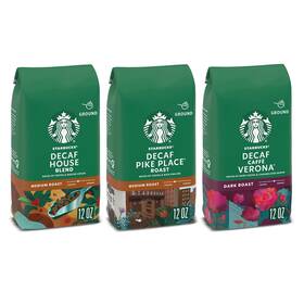 Coffee 313052838805 Medium And Dark Roast Decaf Ground Variety Pack 3 Bags 12 Oz Each