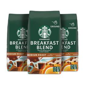 Coffee 313103169131 Ground Medium Roast Breakfast Blend 100% Arabica 3 Bags 12 Oz