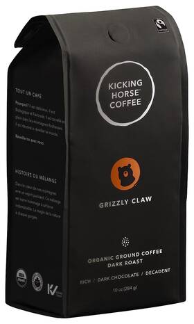 Coffee 313108684608 Grizzly Claw Dark Roast Ground Certified Organic Fairtrade Kosher B