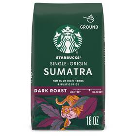 Coffee 445043791714 Ground Dark Roast Sumatra 100% Arabica 1 Bag 18 Oz