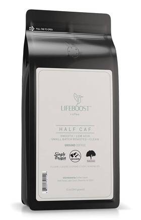Coffee 711181335996 Half Caff Ground - Low Acid Single Origin Usda Organic No