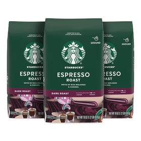 Coffee 711181995947 Ground Dark Roast Espresso 100% Arabica 3 Bags 18 Oz Ea