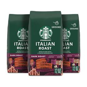 Coffee 744110743036 Ground Dark Roast Italian 100% Arabica 3 Bags 12 Oz Eac