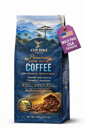 Colibri Coffee 199284122604 Low Acid Grounds Medium Roast Colombian Ground For C