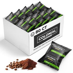 Colonial International Coffee 012325009217 80 Count Single Pot Packets 100% Arabica Donut Shop