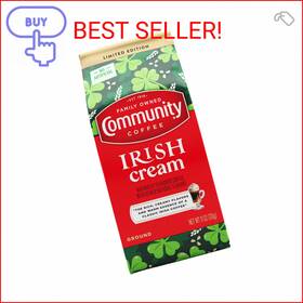 Community Coffee 035700018628 Irish Cream Flavored Ground Medium Roast 11 Oz Bag