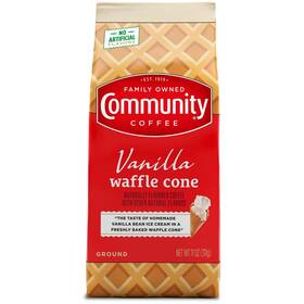 Community Coffee 035700018697 Vanilla Waffle Cone Ice Cream Flavored Ground 11 Ounce Bag Pack Of 1
