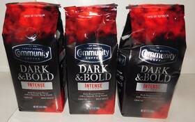 Community Coffee 035700019519 Dark And Bold Intense Blend Ground 3 Bags 36oz Brand New