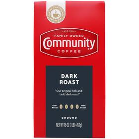 222869 Community Coffee Dark Roast Ground 16 Ounce Bag