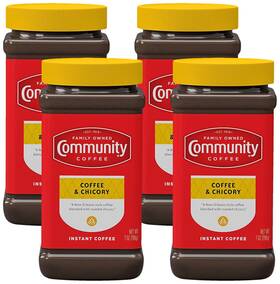Community Coffee 313054654663 Chicory Medium Dark Roast Premium Instant 7 Oz Jar Pack Of 4