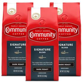 Community Coffee 313056970969 Signature Blend Dark Roast Ground 12 Ounces Pack Of 3