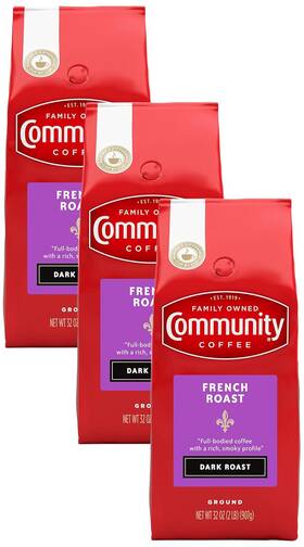 Community Coffee 445000343390 French Roast Ground Extra Dark 32 Ounce Pack Of