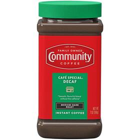 Community Coffee 445019925907 Cafe Special Decaf Blend Instant Medium-dark Roast 7 O