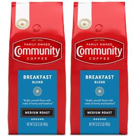 Community Coffee 695641306323 Breakfast Blend Ground Medium Roast 32 Ounce Pack Of 2