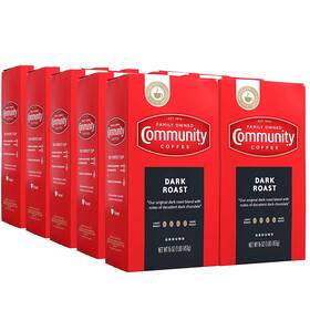 Community Coffee 705353462443 Dark Roast Ground 16 Oz Firm Pack Ounce Of 10