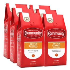 Community Coffee 711181253122 Golden Caramel Flavored 72 Ounces Medium Roast Ground 12 Ounce Bag Pa
