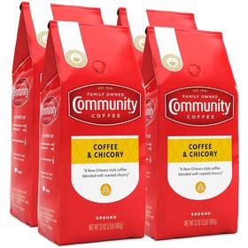 Community Coffee Company 711181825008 And Chicory Blend Medium Dark Roast Ground Pack Of 4