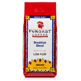 Company Inc. 445000049025 Puroast Low Acid High Antioxidant Breakfast Blend Ground Coffee 12 Oz Bag