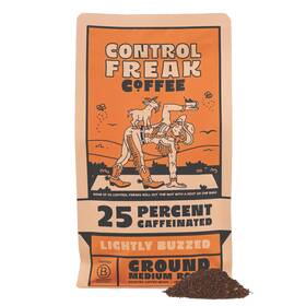 Control Freak Coffee 665080235287 Lightly Buzzed Ground 25 Caffeine Jitter-free Energy 12 Oz