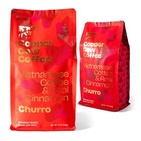 Copper Cow Coffee 817841022920 Premium Vietnamese Ground Churro Dark Roast Flavored