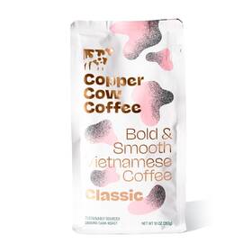 Copper Cow Coffee 817841023200 Premium Vietnamese Ground Classic Black Dark Roast Un
