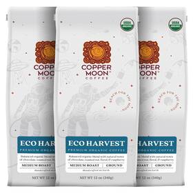 Copper Moon 081839001062 Coffee Eco Harvest Organic Medium Roast Ground 3 X 12 Oz