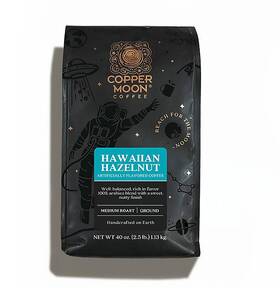 990007760 Copper Moon Coffee World Medium Roast Ground Hawaiian Hazelnut 40 Oz